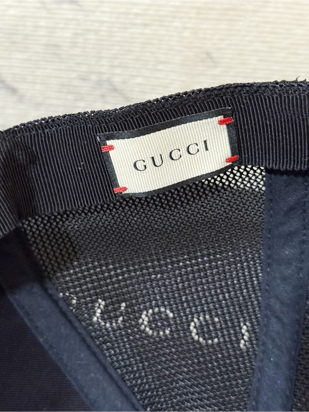 GUCCI x SEGA Black Lambskin Leather Star GUCCY Mesh Baseball Cap Hat (L: 59 cm) - Picture 8 of 16